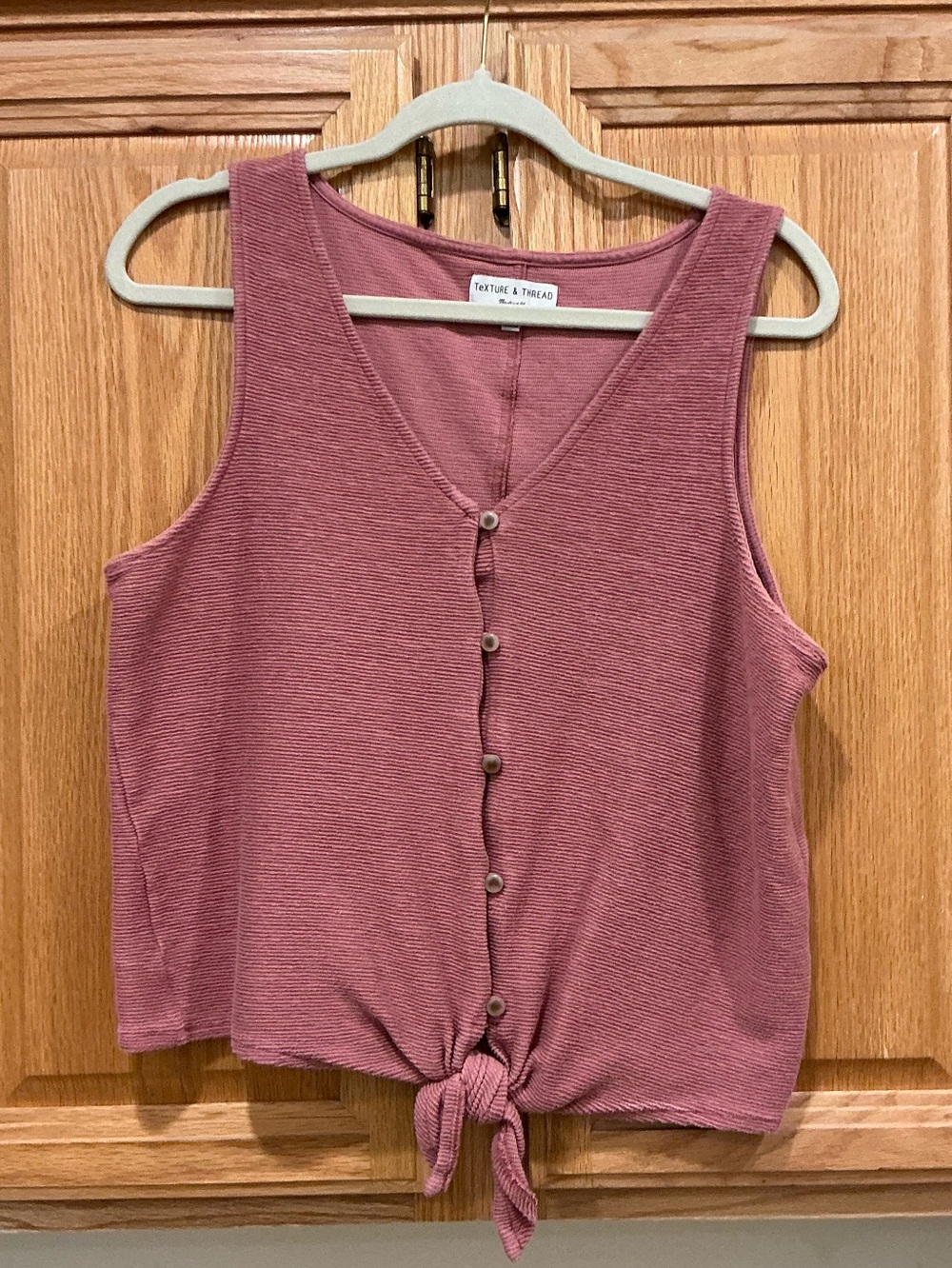 Gently worn Madewell Texture & Thread Button-Front Tie Tank Top